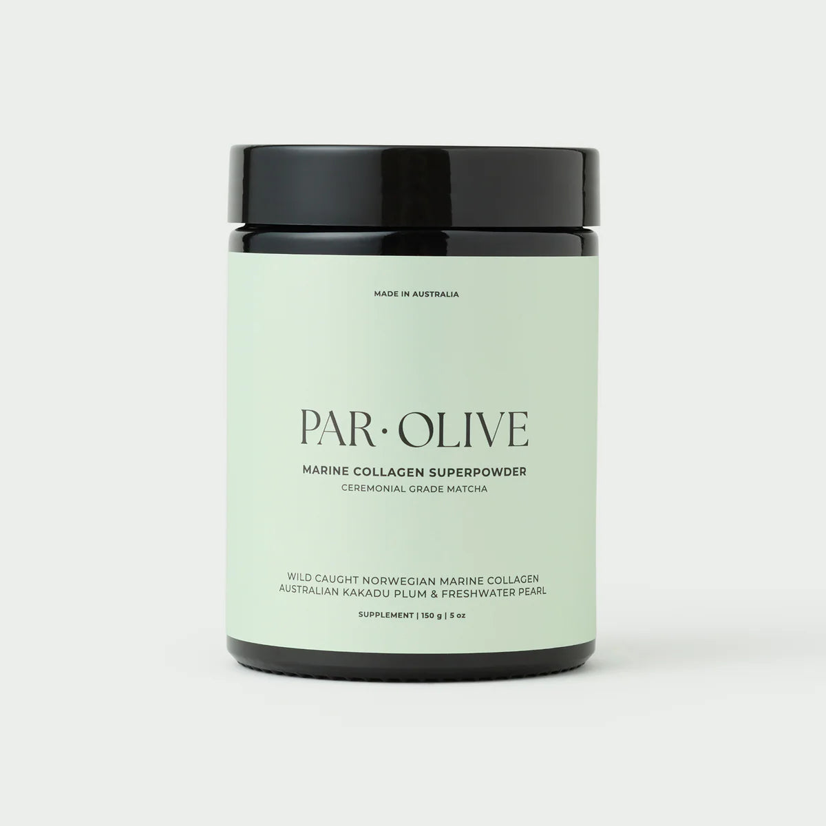 Par Olive Marine Collagen Superpowder Ceremonial Grade Matcha – 30 serve jar