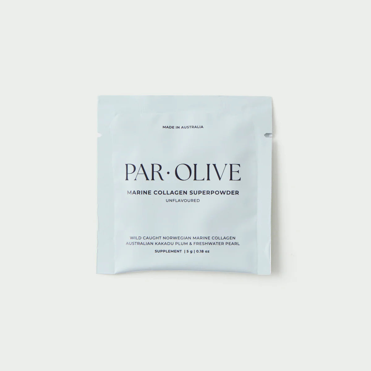 Par Olive Marine Collagen Superpowder Unflavoured travel set – mixes into any drink